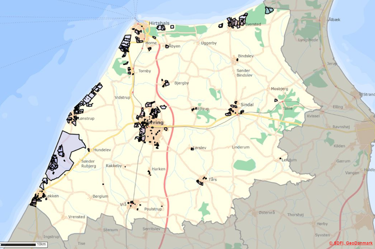 Kort over Hjørring Kommunes grundejerforeninger